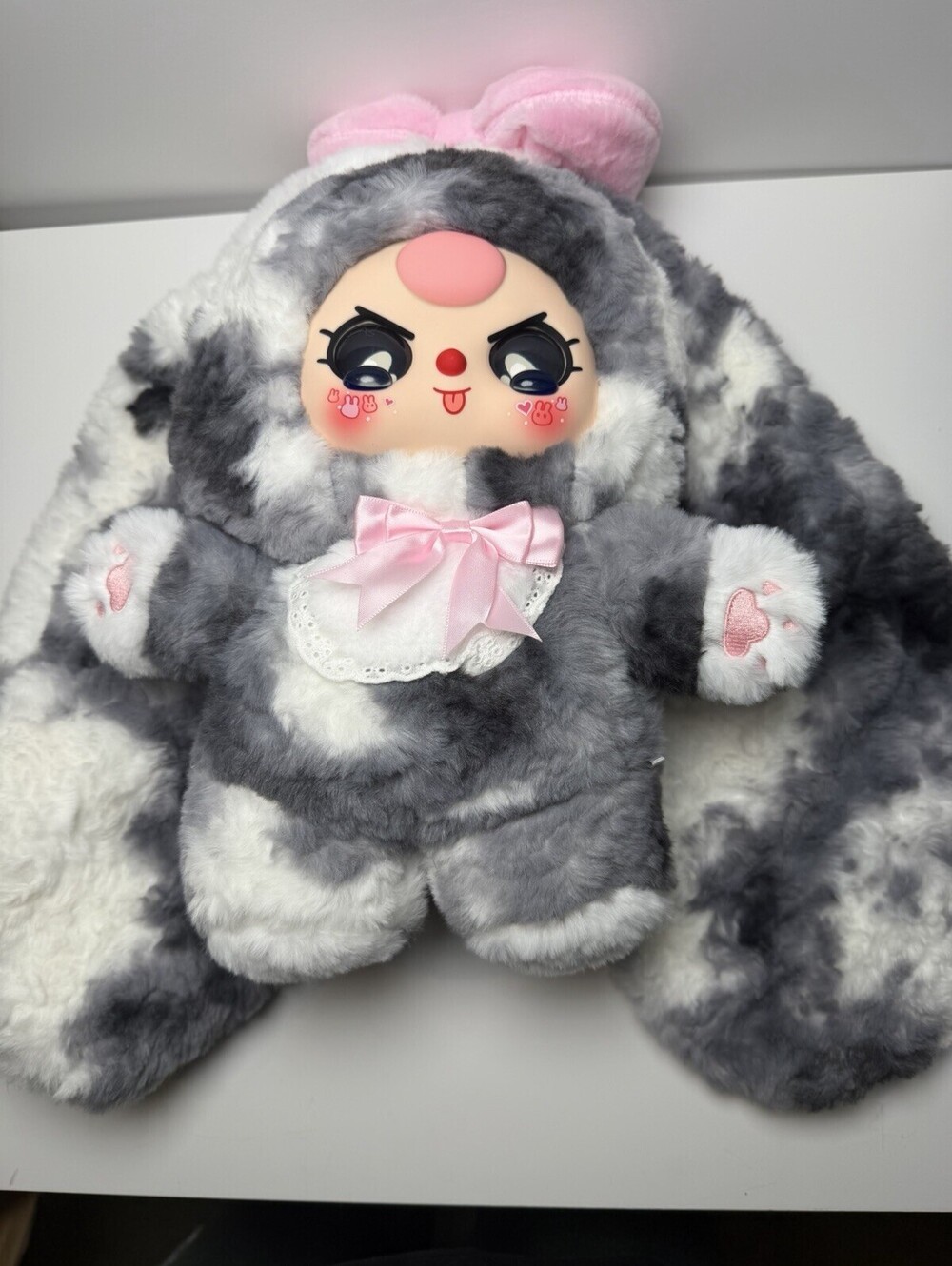 Baby Three 400% Sweet Baby Dian Dian Surprise Plush Liquid Eyes Gray 14”